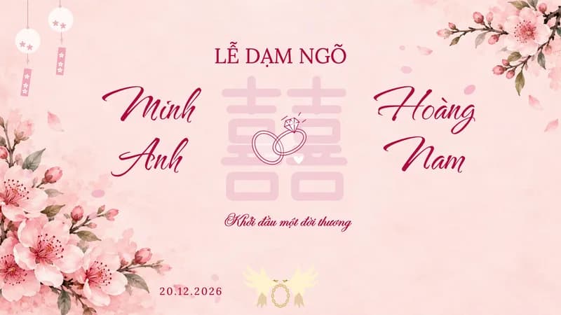Mẫu video dạm ngõ Đào hỷ — Hoa đào · Hồng dịu
