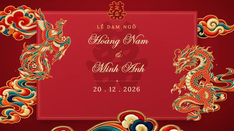 Mẫu video dạm ngõ Long phụng thêu — Truyền thống · Rồng phượng thêu
