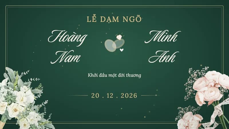 Mẫu video dạm ngõ Lục bảo — Sang trọng · Hoa trắng, lục bảo