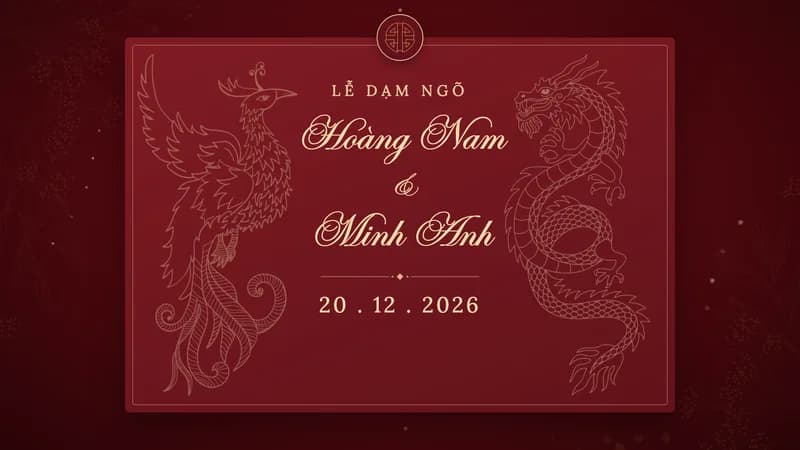Mẫu video dạm ngõ Long phụng đỏ — Cổ điển · Rồng phượng nét vàng