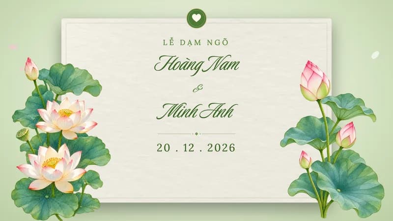 Mẫu video dạm ngõ Liên hoa — Màu nước · Sen hồng trên giấy kem