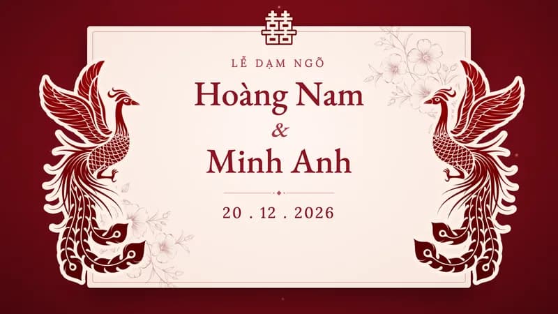 Mẫu video dạm ngõ Song phụng — Truyền thống · Phượng cắt giấy
