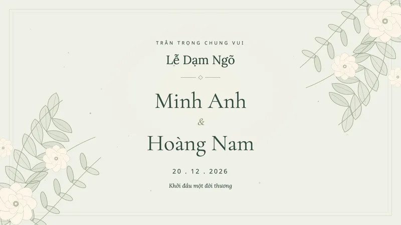 Mẫu video dạm ngõ Thanh nhã — Lá xanh · Kem dịu
