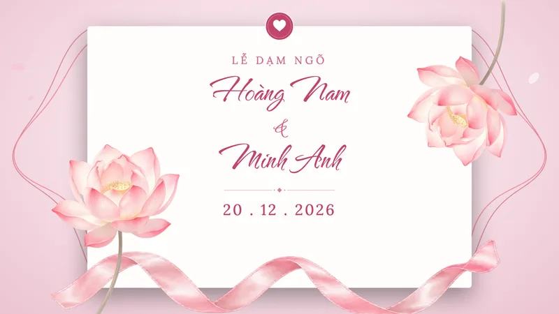 Mẫu video dạm ngõ Tơ duyên hồng — Tối giản · Sen hồng, dải lụa