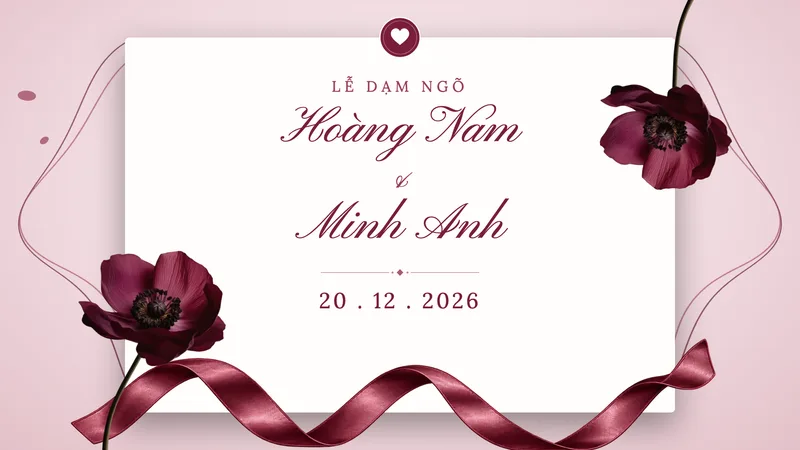 Mẫu video dạm ngõ Tơ duyên đỏ — Tối giản · Phong quỳ, lụa đỏ vang